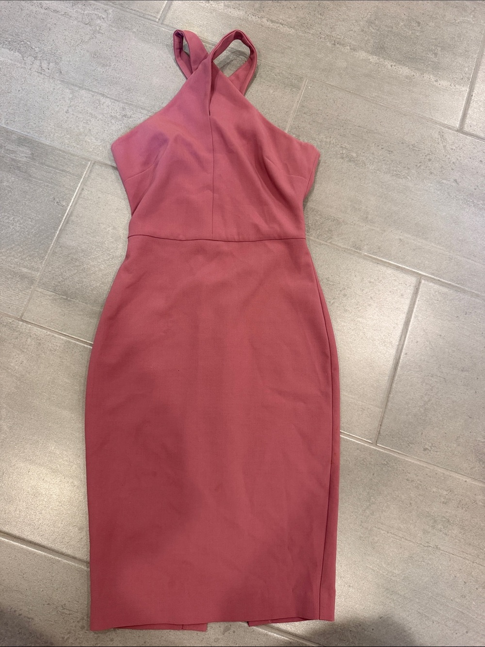 Likely Dusty Rose Halter Sheath Midi Dress
